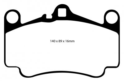 DP91515 EBC Brakes Orangestuff колодки тормозные перед PORSCHE 911 (996), 911 (997) Ширина 140мм, Высота 89мм, Толщина 16мм