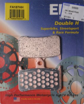 FA187HH EBC BRAKES Double-H™ тормозные колодки  HONDA CB, CBR, NSR, NT, RVF, VFR, VTR, X4 1988-2007 года выпуска