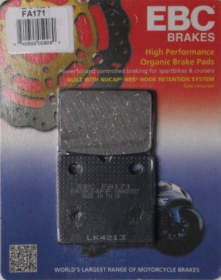 FA171 EBC BRAKES Organic тормозные колодки  BMW K, R; QUADZILLA RL 1988-2009 года выпуска