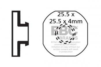 CFA274R EBC BRAKES Organic тормозные колодки вело 