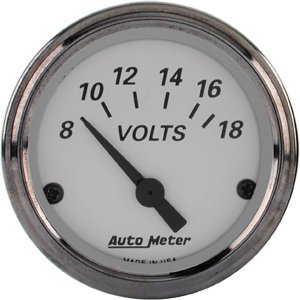 2" Вольтметр, 8-18 VOLTS ELEC, SILVER AUTO METER #1992 Voltmeter