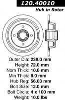 Задний тормозной диск - с перфорацией и насечками HONDA EDS.40010