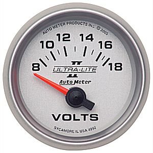 2-1/16" Вольтметр, 8-18V SSE, ULTRA-LITE II AUTO METER #4992 Voltmeter