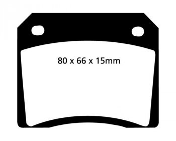DP3101C EBC Brakes Redstuff Тормозные колодки зад. AC, ASTON MARTIN, DAIMLER, DE TOMASO, DINO, FERRARI, ISO, JAGUAR, JENSEN, LAMBORGHINI, MASERATI, MONTEVERDI, PANTHER, TVR Ширина 80мм, Высота 66мм, Толщина 15мм