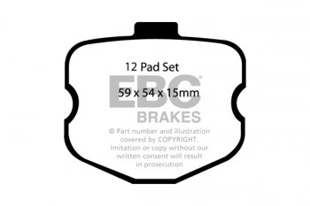 DP91771 EBC Brakes Orangestuff колодки тормозные перед CHEVROLET Corvette (C6); FORD Falcon Ширина 59мм, Высота 54мм, Толщина 15мм