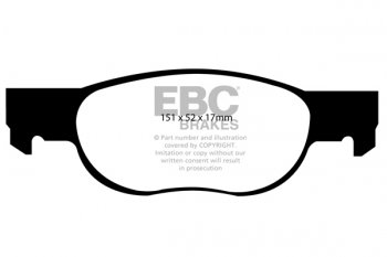 DP1336 EBC Brakes Ultimax2 Тормозные колодки перед  FIAT Punto; LANCIA Y выпуска 1997-2003 года