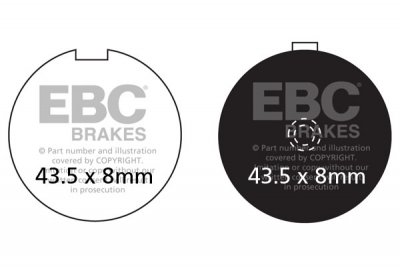 FA056 EBC BRAKES Organic тормозные колодки  BSM FT; HYOSUNG Cruise; KREIDLER 50, 80, 125; LIFAN LT-125-3A; MOTO ROMA MXR; SUPERBYKE R-SR; SUZUKI GP 1978-2006 года выпуска