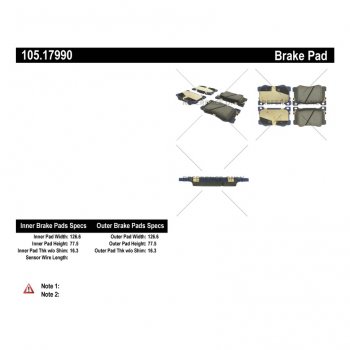 105.17990 Тормозные колодки Posi-Quiet Ceramic GENESIS, HYUNDAI, KIA перед 