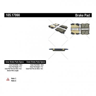 105.17990 Тормозные колодки Posi-Quiet Ceramic GENESIS, HYUNDAI, KIA перед 