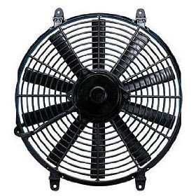 108 Flex-a-Lite Электрический вентилятор 10" симметричный черный   Lightweight nylon shroud is 11.25" tall by 10.75" wide and 2.25" thick Flows air at 800 cfm (cubic feet per minute) at 2,150 rpm for better air movement and better cooling Features ten 10" blades made from black plastic for lightweight and flexibility One year manufacturer warranty Draws only 6.5 amps  