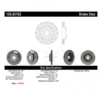 126.62162 Тормозные диски Premium CADILLAC перед левый 