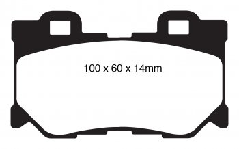 DP41824R EBC Brakes Yellowstuff Тормозные колодки зад INFINITI G37, M30D, M35h, M37, Q50, Q60, Q70; NISSAN 370Z, Skyline Coupe; RENAULT Megane выпуск 2003-2016 года