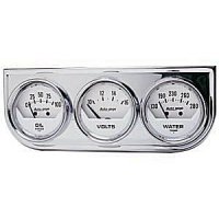2" 3 панель приборов, OIL/ WATER/VOLT, MECH, CHROME AUTO METER #2325
