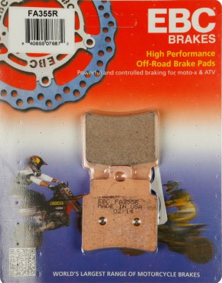 FA355R EBC BRAKES Organic тормозные колодки  ARCTIC CAT 250, 300; GILERA Oregon; KYMCO Grand, KXR, Maxxer, MXU, Urban; MASAI A300, A450; SYM GTS, Joymax, Voyager 2001-2012 года выпуска