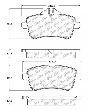 104.16300 Тормозные колодки Posi-Quiet Metallic MERCEDES-BENZ зад. 