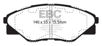 DPX2175 EBC Brakes Ultimax2 Тормозные колодки перед  TOYOTA HiLux выпуска 2008-2016 года