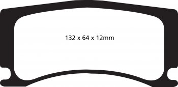 DP42112R EBC Brakes Yellowstuff Тормозные колодки перед/зад PEUGEOT 308, RCZ R; VAUXHALL Astra Sport Hatch (H)(888); MINI Convertible (F57), Hatch (3rd Gen)(F55), Paceman (R61) Ширина 132мм, Высота 64мм, Толщина 15мм