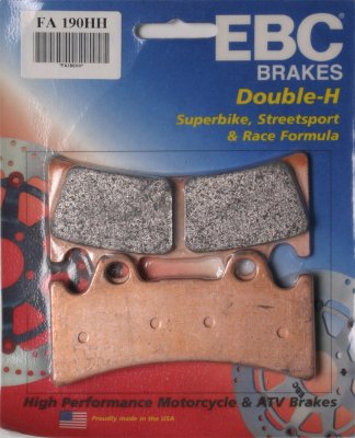 FA190HH EBC BRAKES Double-H™ тормозные колодки  TRIUMPH Daytona; YAMAHA FZ, YZ 1993-1997 года выпуска