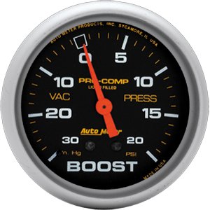 2-5/8" BOOST-VAC (давление наддува и разряжения), 30 IN. HG/20 PSI, LFG, MECH AUTO METER #5401 Boost