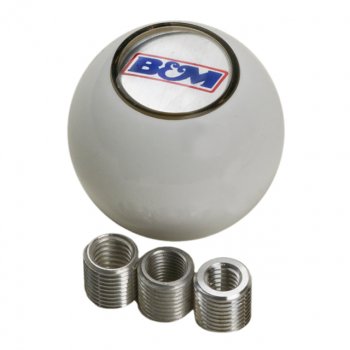 46110 B&amp;M CO Replacement White Shifter Knob With SAE Threads 