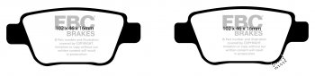 DP21519 EBC Brakes Greenstuff тормозные колодки зад TOYOTA Avensis, Corolla Verso; VOLKSWAGEN Jetta (Mk6) выпуска 2003-2010 года