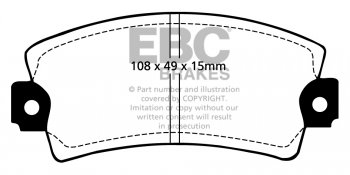 DP2317 EBC Brakes Greenstuff тормозные колодки перед. ALFA ROMEO 33, Arna, Sprint; CHRYSLER Alpine; DACIA 1300, 1310, 1410, Denem, Duster; FIAT Ritmo, Strada; MATRA Murena; NISSAN Cherry; TALBOT Solara выпуска 1972-1994 года