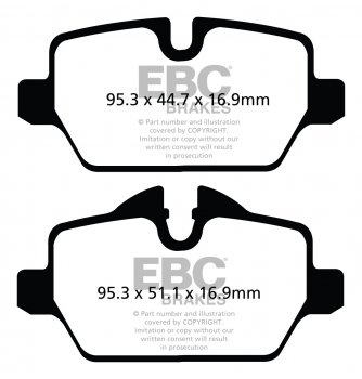 DP22102 EBC Brakes Greenstuff тормозные колодки зад MINI Mini Countryman (R60), Paceman (R61) выпуска 2010-2017 года