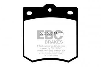 DP138 EBC Brakes Ultimax2 Тормозные колодки перед  MAZDA 1000, 1300; TOYOTA Corona выпуска 1967-1977 года