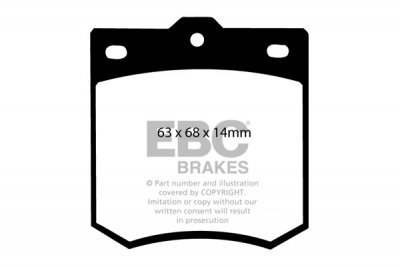 DP138 EBC Brakes Ultimax2 Тормозные колодки перед  MAZDA 1000, 1300; TOYOTA Corona выпуска 1967-1977 года