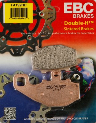 FA192HH EBC BRAKES Double-H™ тормозные колодки  KAWASAKI ER, GPZ, KLE, Z, ZR, ZX, ZZ 1993-2012 года выпуска
