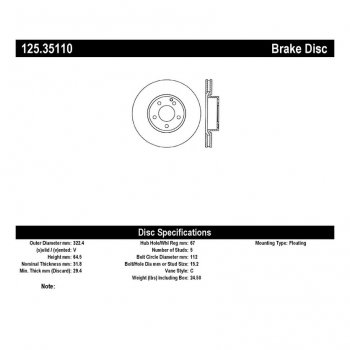 125.35110 Тормозные диски Premium MERCEDES-BENZ перед 