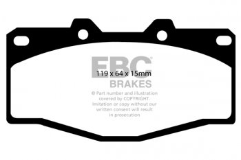 DP797 EBC Brakes Ultimax2 Тормозные колодки перед  TOYOTA HiLux выпуска 1989-1997 года