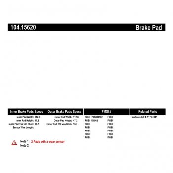 104.15620 Тормозные колодки Posi-Quiet Metallic FORD 