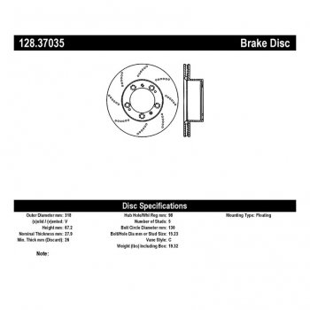 128.37035 Тормозные диски Premium PORSCHE перед правый 