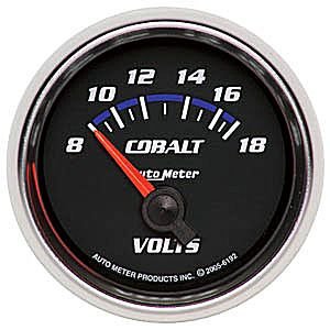 2-1/16" Вольтметр, 8-18V SSE, COBALT AUTO METER #6192 Voltmeter