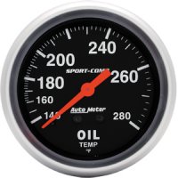 2-5/8" датчик температуры масла, 140- 280`F, 6' TUBING, MECH AUTO METER #3441