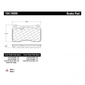 104.16000 Тормозные колодки Posi-Quiet Metallic AUDI 