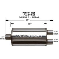 14595 Magnaflow Глушитель прямоточный 22" Body