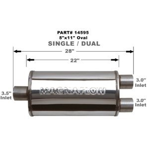 14595 Magnaflow Глушитель прямоточный 22" Body 