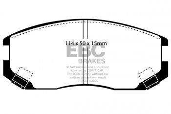 DP1063 EBC Brakes Ultimax2 Тормозные колодки перед  DAIHATSU Extol, Terios; MITSUBISHI Colt, Lancer, Libero; PROTON Compact, Gen-2, Persona, Satria, Wira выпуска 1992-2013 года