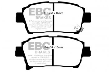 DP1459 EBC Brakes Ultimax2 Тормозные колодки перед  TOYOTA bB, Corolla, Prius выпуска 2000-2010 года