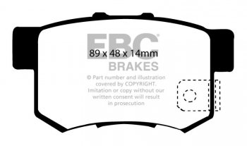 DP91193 EBC Brakes Orangestuff Тормозные колодки зад HONDA Civic, Integra, Prelude, S2000; LANCIA Delta, Flavia, Fulvia; RENAULT Laguna; ROVER 600 выпуск 1961-2015 года