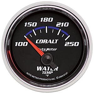2-1/16" датчик температура воды, 100- 250`F, SSE, COBALT AUTO METER #6137 Water Temperature