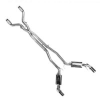 651504-CX-MUFF KOOKS HEADERS Complete 3" Exhaust System. Includes: 3" High Flow Race Cats, X-Pipe, Kooks Polished Oval Race Mufflers and 4" Polished Slash Cut Tips. Will NOT work for Factory Ground Effect Cars or 1LE/ZL1 Bumpers. Fits coupe/convertible. И