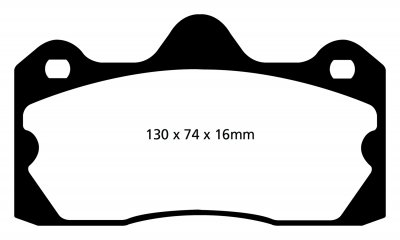 DP3060C EBC Brakes Redstuff Тормозные колодки зад. LOTUS Evora, Exige Ширина 130мм, Высота 74мм, Толщина 16мм