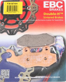 FA197HH EBC BRAKES Double-H™ тормозные колодки AJS, BENELLI, CCM, CPI, DAELIM, GARELLI, GENERIC, GOES, H.P. POWER, HERO HONDA, HONDA, HYOSUNG, ITALJET, KAWASAKI, KEEWAY, KYMCO, MOTOM, MZ/MUZ, PEUGEOT, PGO, QUADZILLA, SINNIS, SUZUKI, SYM, W K BIKES, WUYANG 1992-2012 года выпуска
