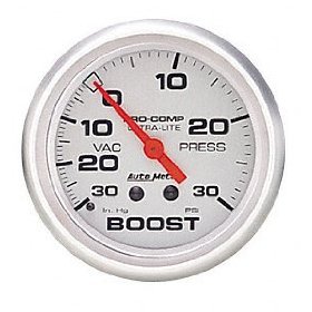 2-5/8" BOOST-VAC (давление наддува и разряжения), 30 IN. HG/30 PSI, MECH, UL AUTO METER #4403 4403 Ultra-Lite Mechanical Boost / Vacuum Gauge