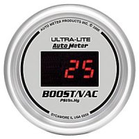 2-1/16" BOOST-VAC (давление наддува и разряжения), 30/30 DIGITAL SILVER AUTO METER #6559