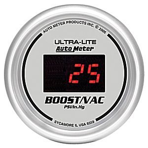 2-1/16" BOOST-VAC (давление наддува и разряжения), 30/30 DIGITAL SILVER AUTO METER #6559 Vacuum / Boost
