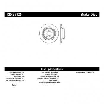 125.35125 Тормозные диски Premium MERCEDES-BENZ зад 